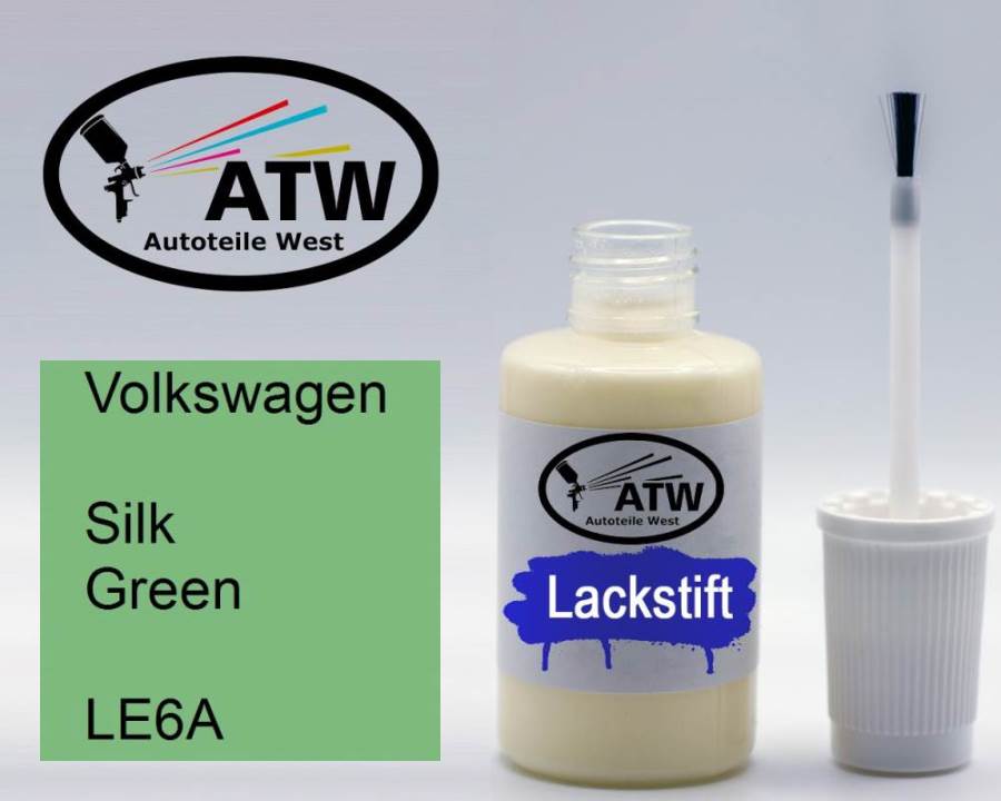 Volkswagen, Silk Green, LE6A: 20ml Lackstift, von ATW Autoteile West.